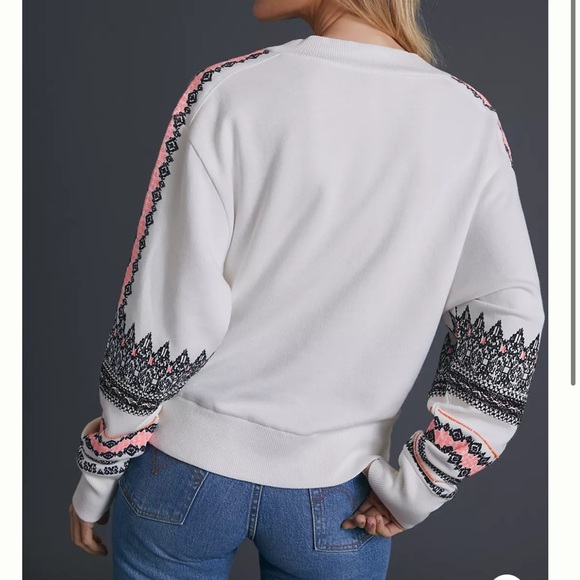 Pilcro Nina Embroidered Sweatshirt size L - Picture 3 of 6